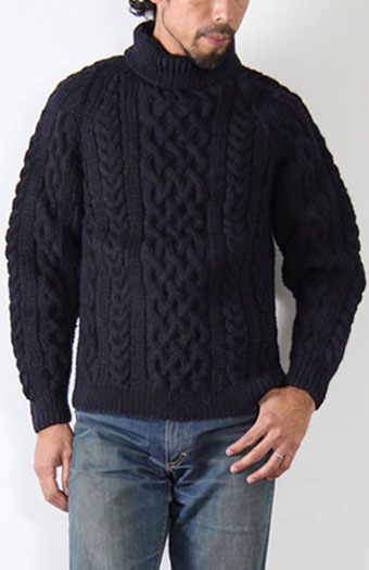 タートルネックアランセーターハンドニット 全3色【MAVAZI別注品