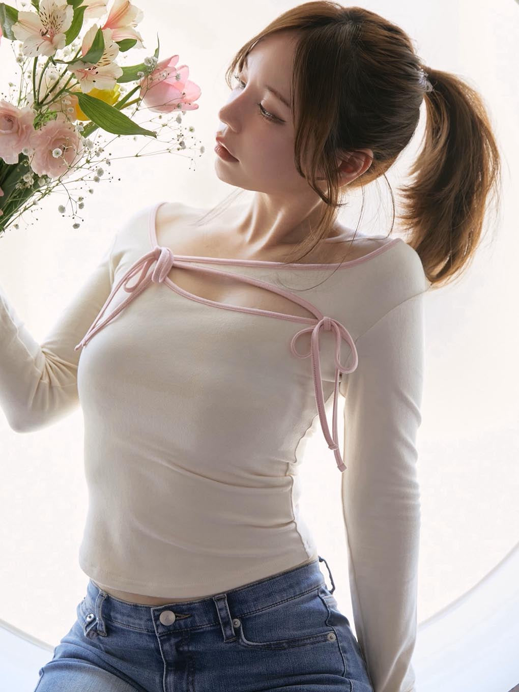 ANDMARY】Ami ribbon tops