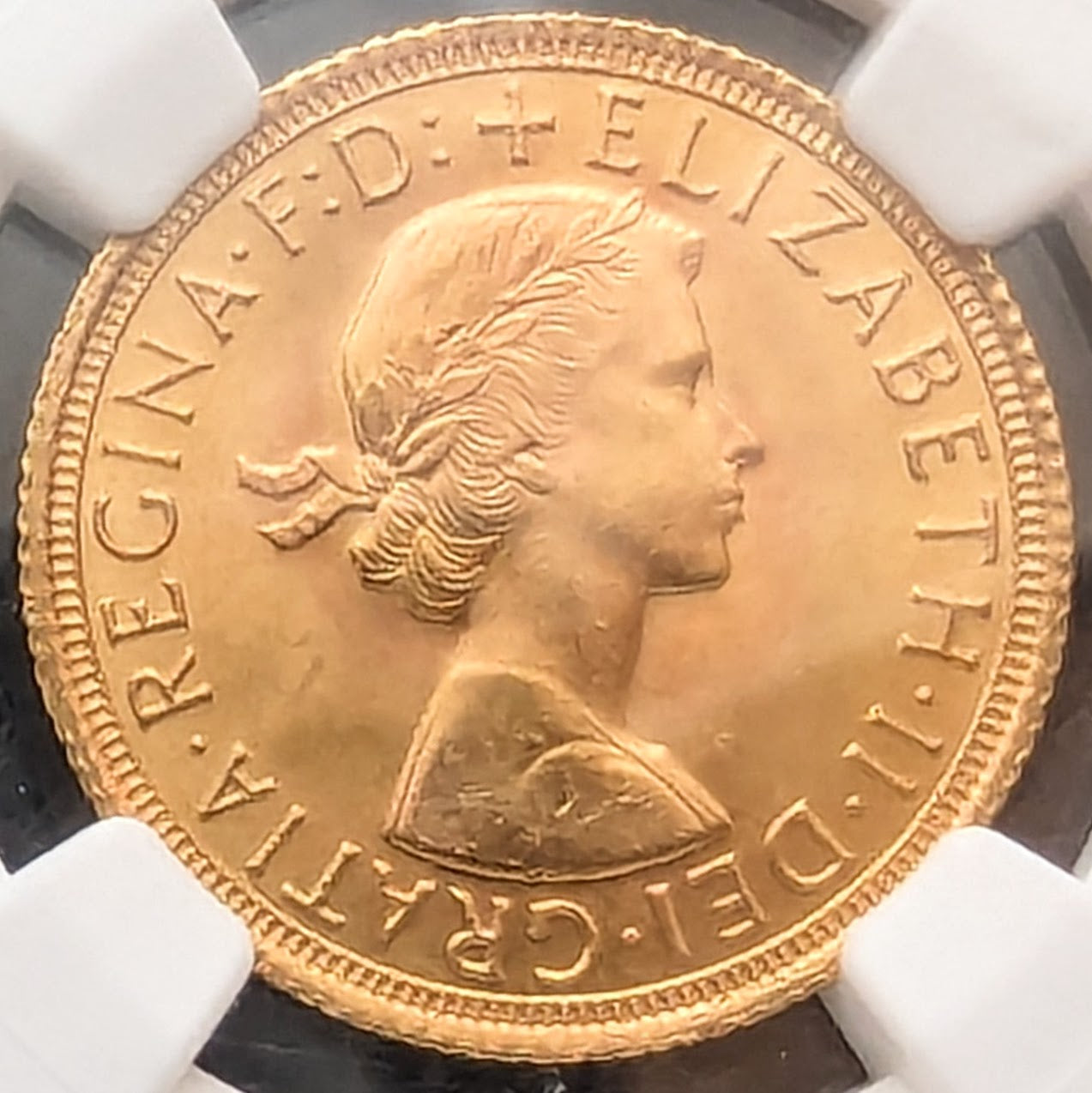 1966年 イギリス ヤングヤング エリザベス二世女王 1ソブリン金貨 1SOV
