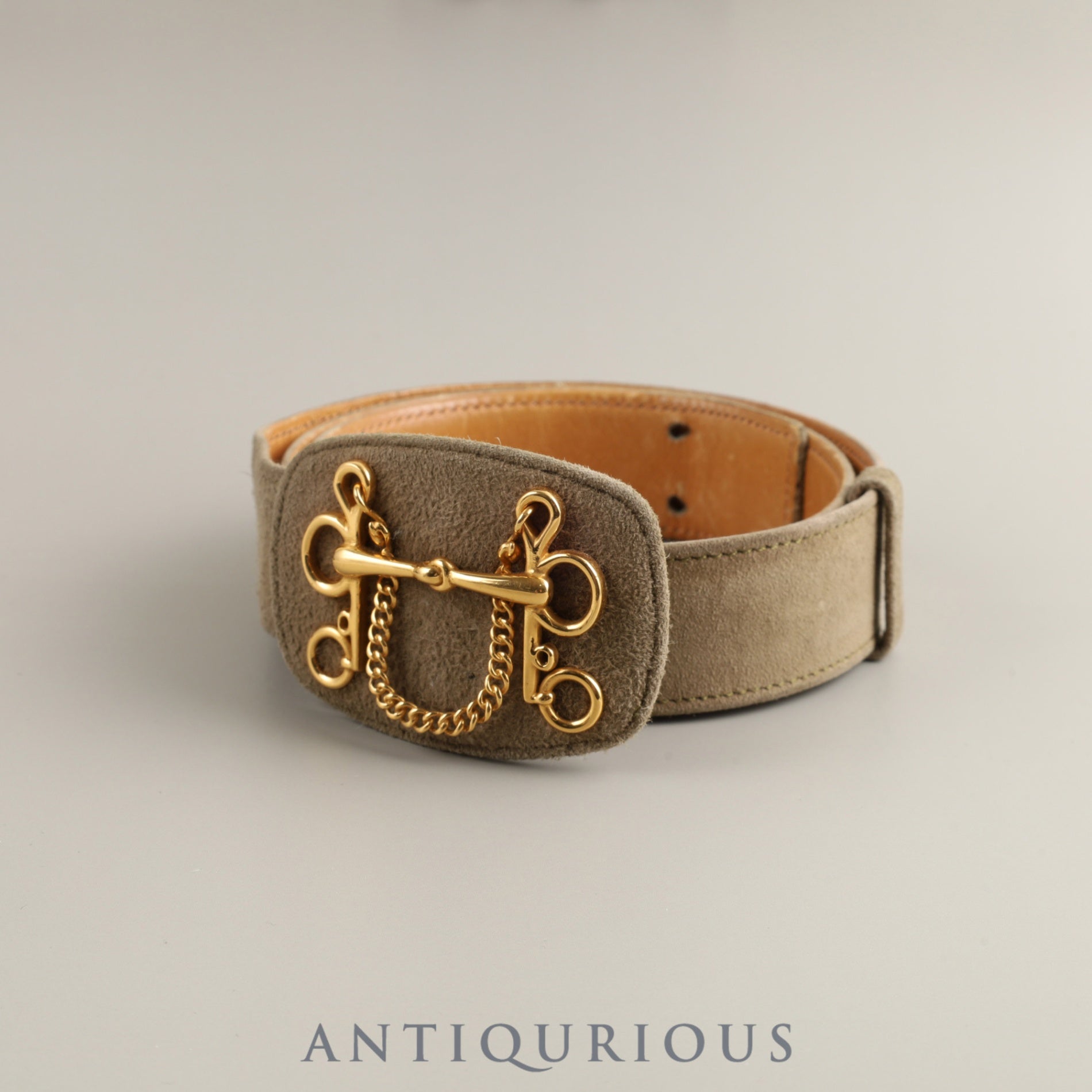 エルメス ベルト ホースビット ドブリス（スエード）/ レザー ○F印