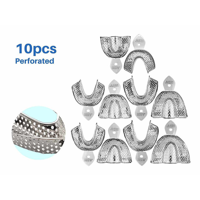 Dental Impression Trays XS, S,M, L, XL 10 pcs ARTMAN – Artman