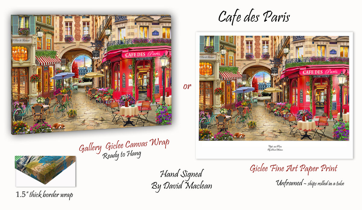 Cafe des Paris Order Options Here – Art of David Maclean