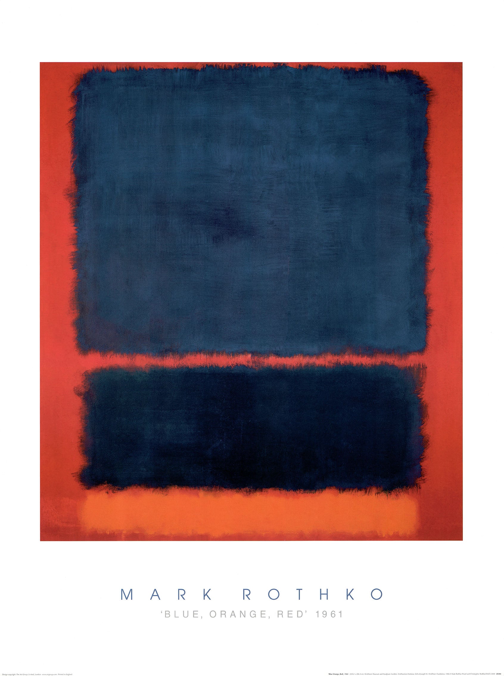 Blue, Orange, Red, 1961 by Mark Rothko - 36 X 47 Inches (Art Print