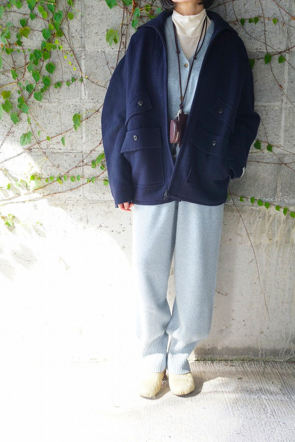 ETRE TOKYO ダブルフェイスフロントファスナーニットプルオーバー