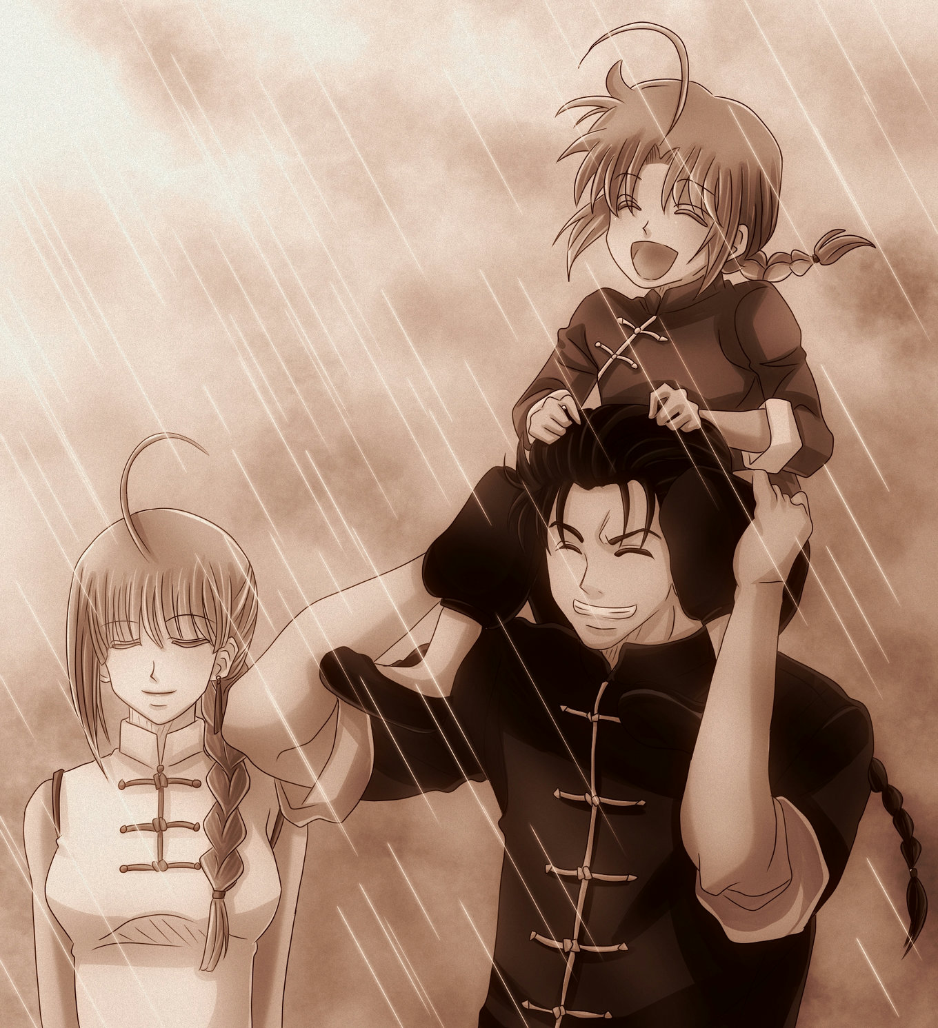 銀魂」でカラーな夜兎親子（神晃、江華、神威