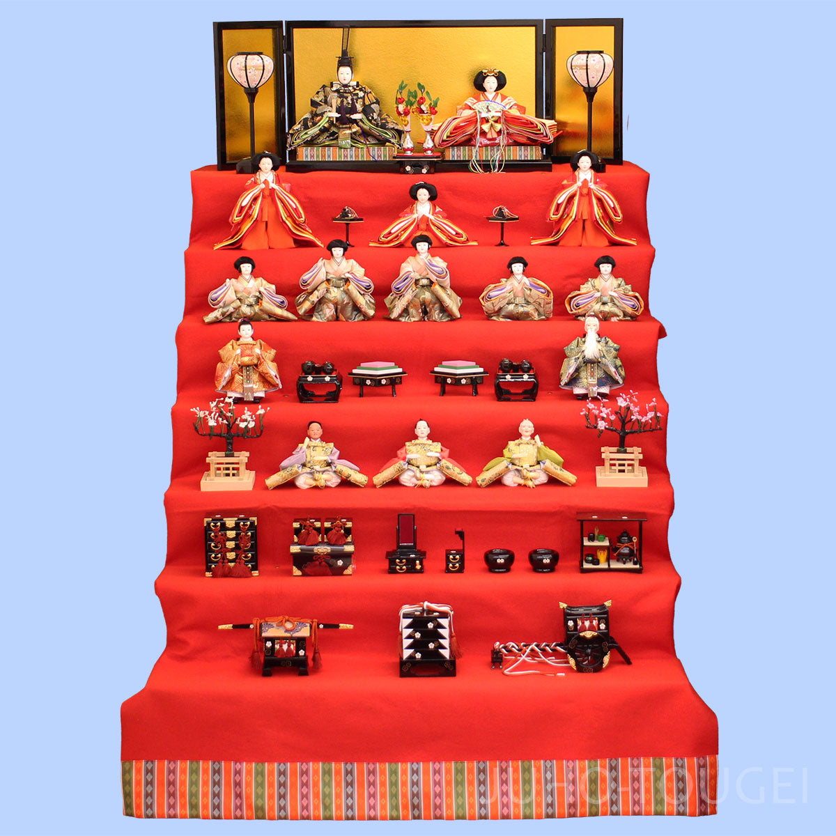 雛人形七段飾り 90cm幅 三五十五人 – 寿鳳人形の東芸