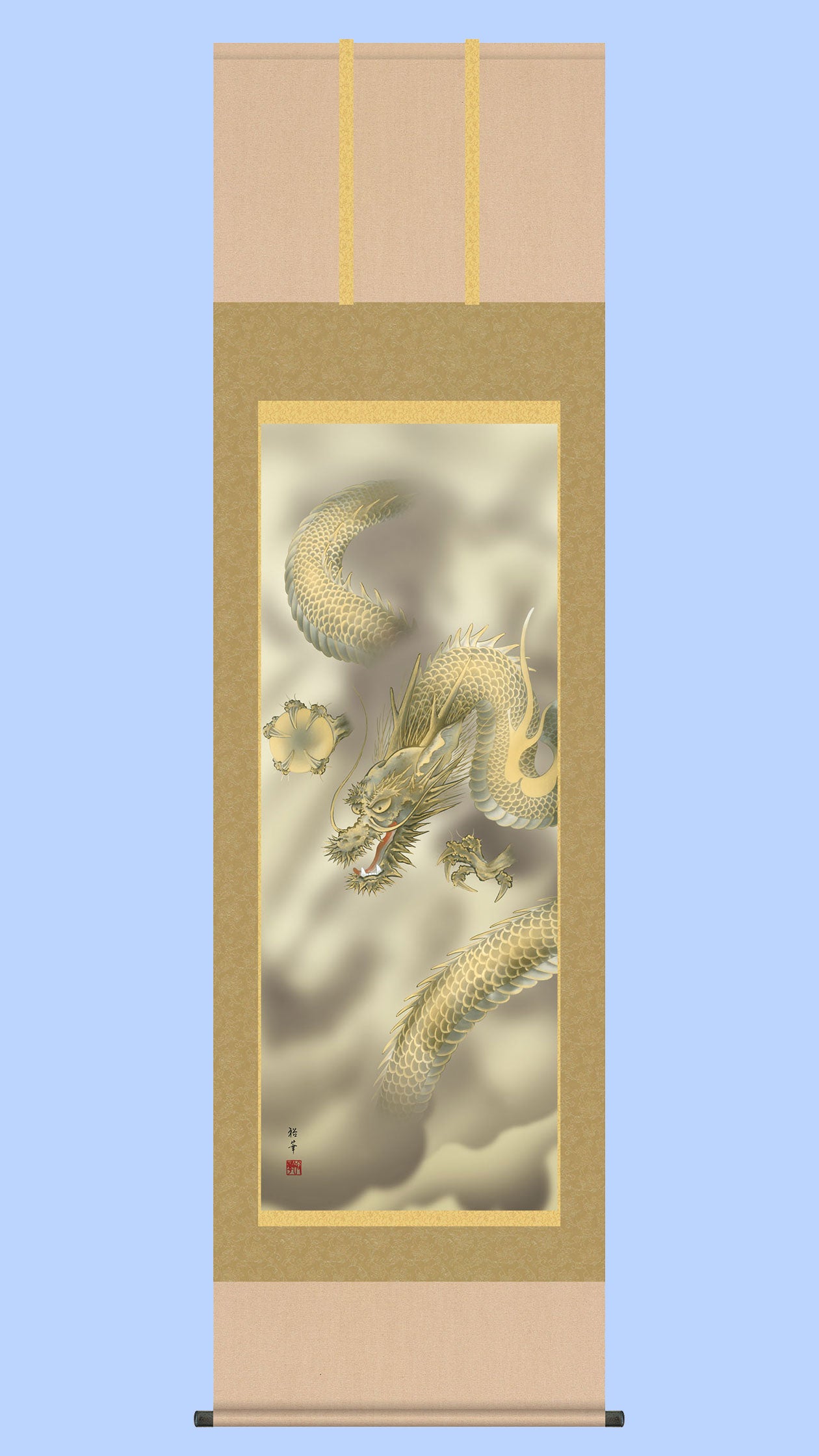 縁起画掛け軸 龍神図 北条裕華 – 寿鳳人形の東芸