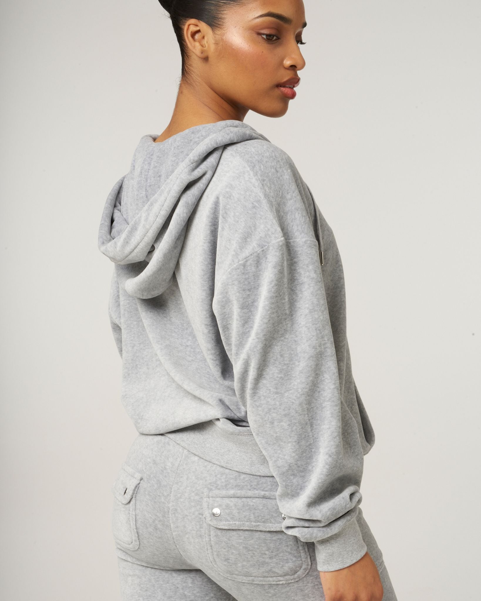 Halan Oversized Zip Through Hoodie Silver Marl – Juicy Couture
