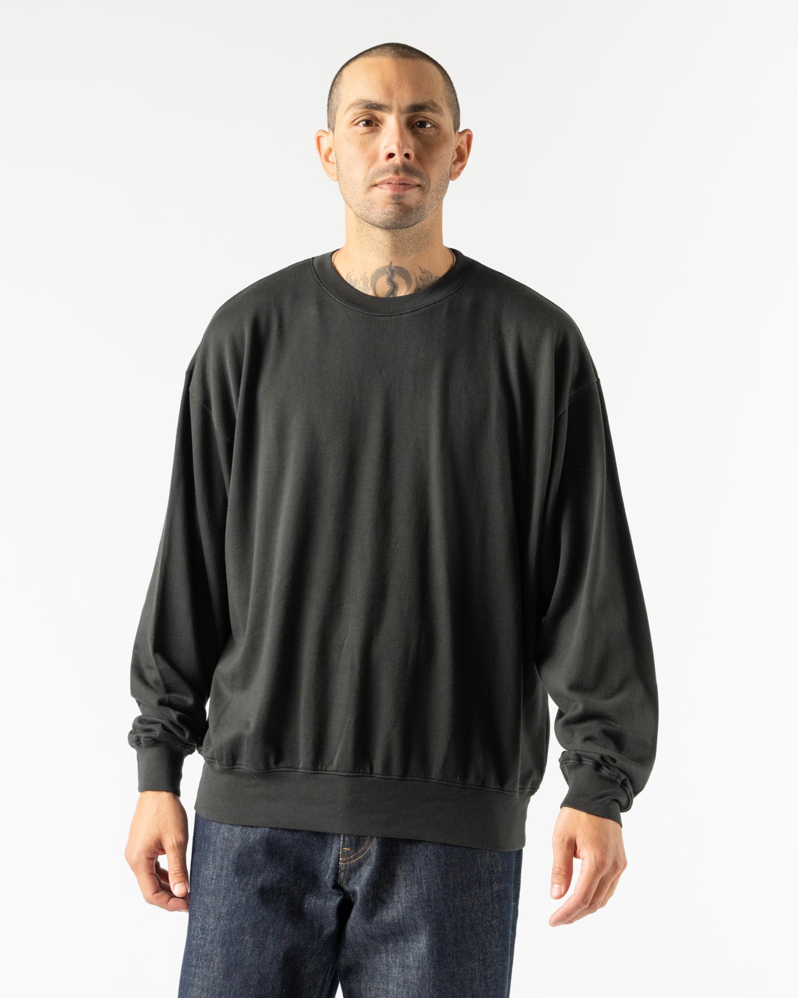 Auralee Super High Gauge Sweat Pullover in Ink Black Curated at