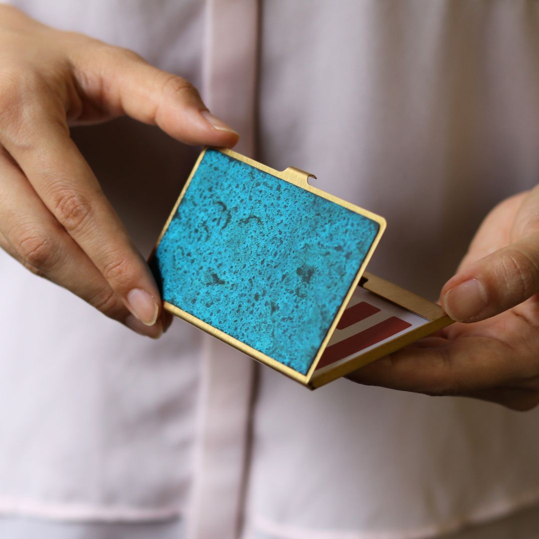 高岡銅器 名刺入れ | card case | 斑紋ガス青銅色 | Orii