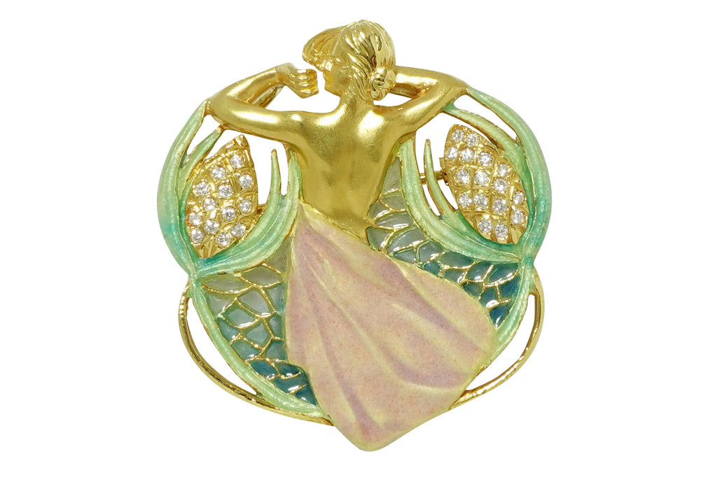 MASRIERA【マリエラ】 K18ダイヤモンド エナメルペントップ兼ブローチ