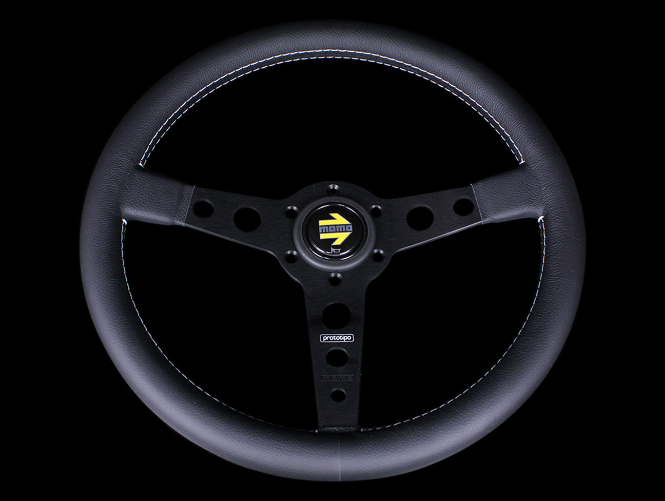 Momo 350mm Prototipo Steering Wheel - Black Spoke - JHPUSA