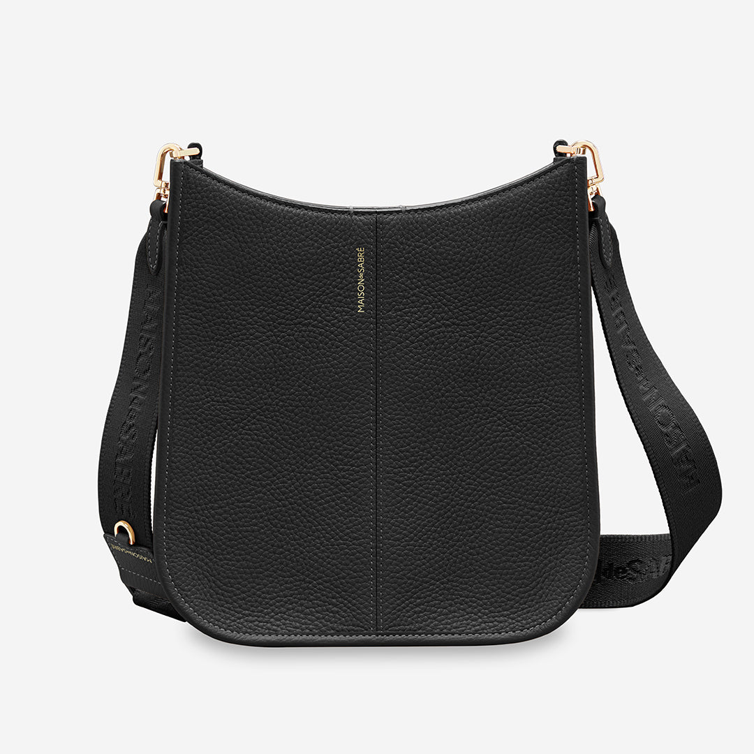 The Moon Shoulder Bag - Black Caviar – MAISON de SABRÉ