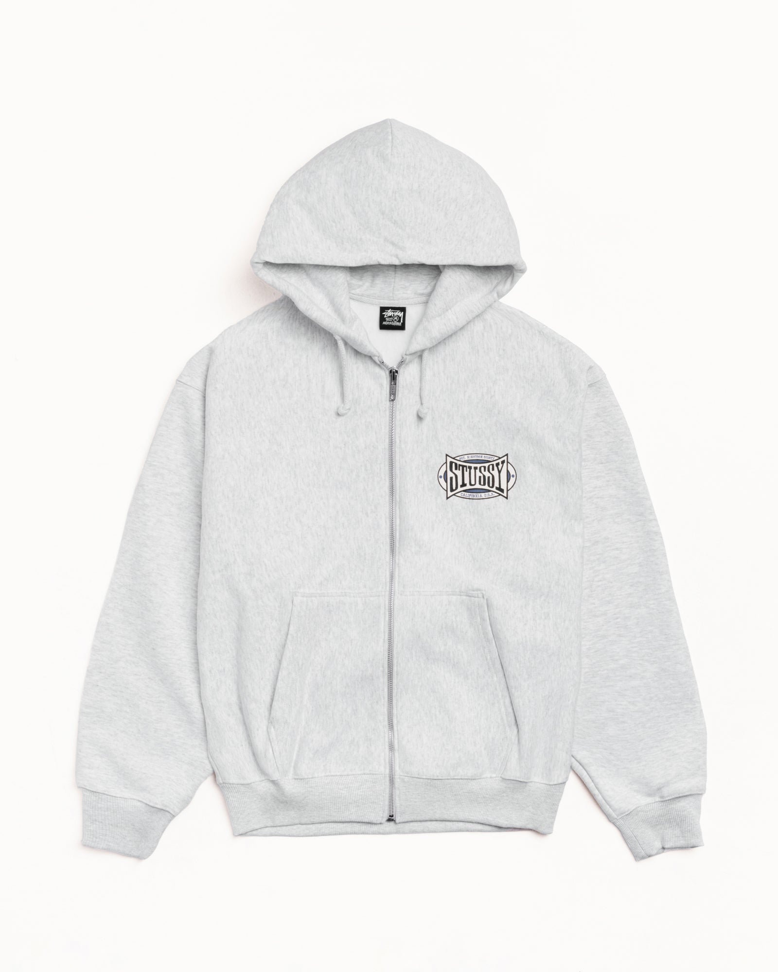 Champion Oval Zip Hoodie – Ash Heather | Sweats | Stüssy Japan