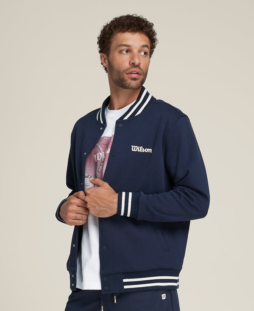 ハドソン バーシティ ボンバージャケット - クラシックネイビー by