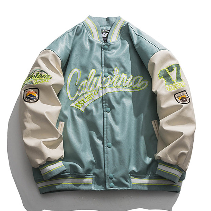 ロゴ＆ワッペン刺繍 中綿レザースタジャン – Karakubuy