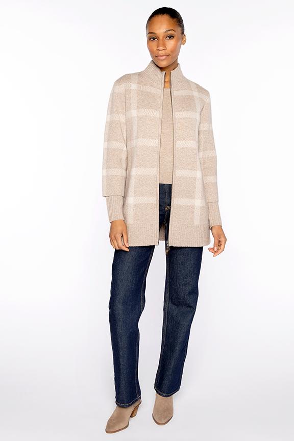 ZIP MOCK CARDIGAN – Kinross Cashmere