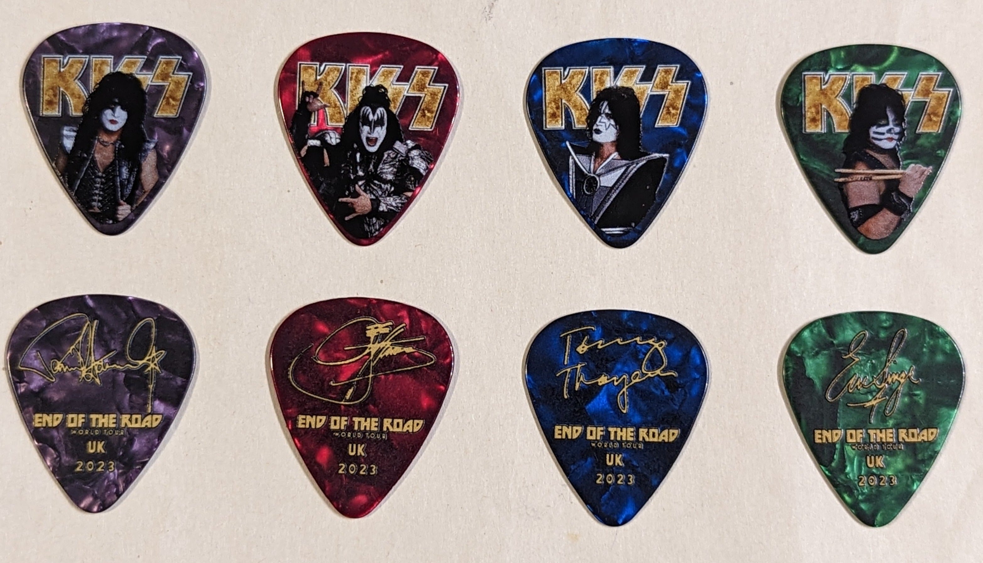 KISS 2023 End of the Road Tour UNITED KINGDOM UK Guitar Picks