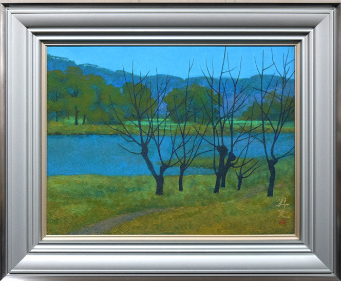 濱田（浜田）昇児「早春」日本画・P10号 絵画買取・販売の小竹美術