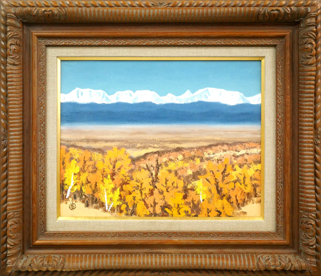 坂本直行「初冬の日高連峰」油絵・F6号 絵画買取・販売の小竹美術