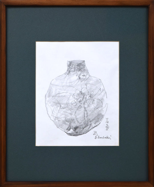 佐々木栄松「古壺」鉛筆画デッサン 絵画買取・販売の小竹美術