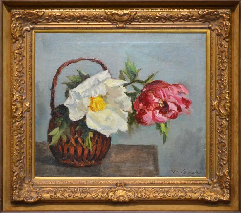 須田三代治「牡丹」油絵・F10号 絵画買取・販売の小竹美術