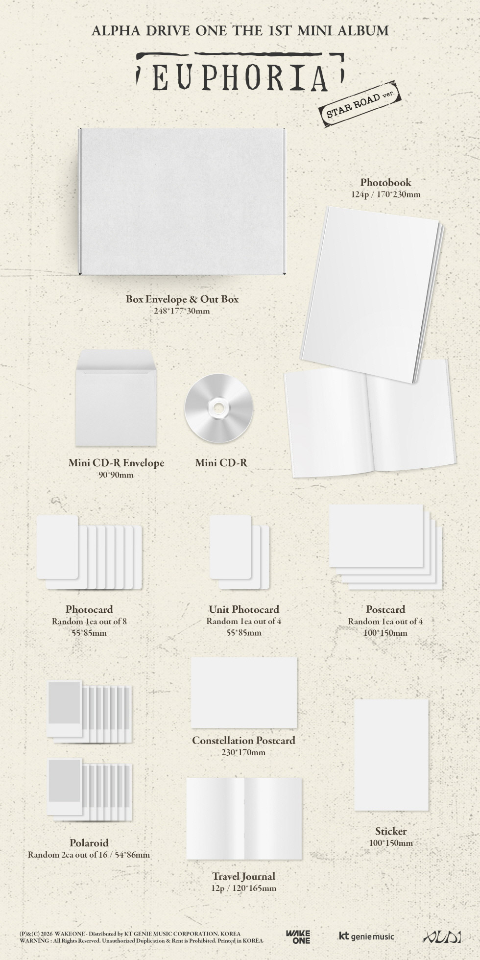 ALPHA DRIVE ONE 1st Mini Album - EUPHORIA (STAR ROAD Ver.) CD