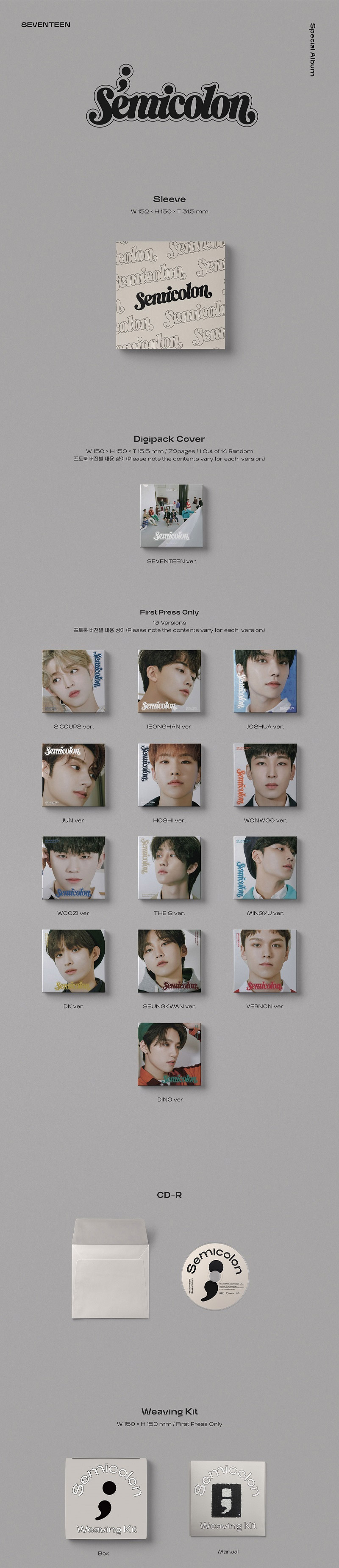 SEVENTEEN Special Album - SEMICOLON CD + Poster