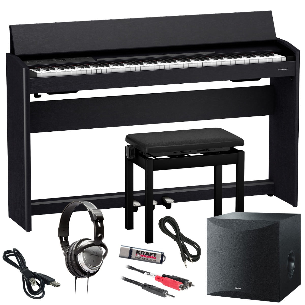 Roland F701 Digital Piano - Contemporary Black COMPLETE HOME