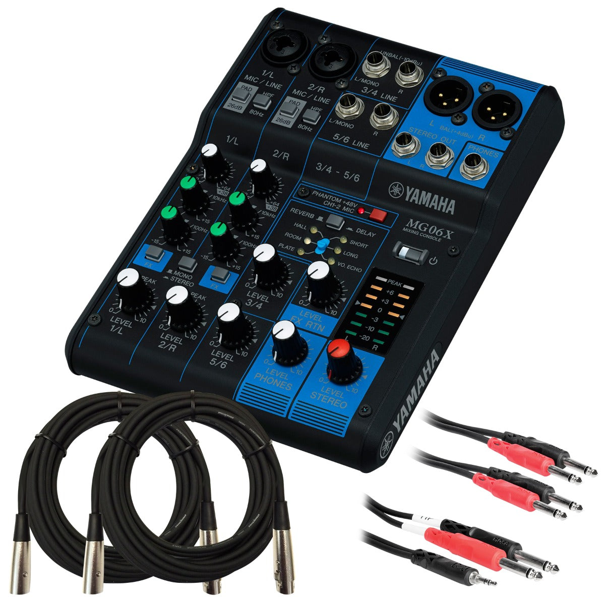 Yamaha MG06X 6-Channel Compact Stereo Mixer CABLE KIT – Kraft Music