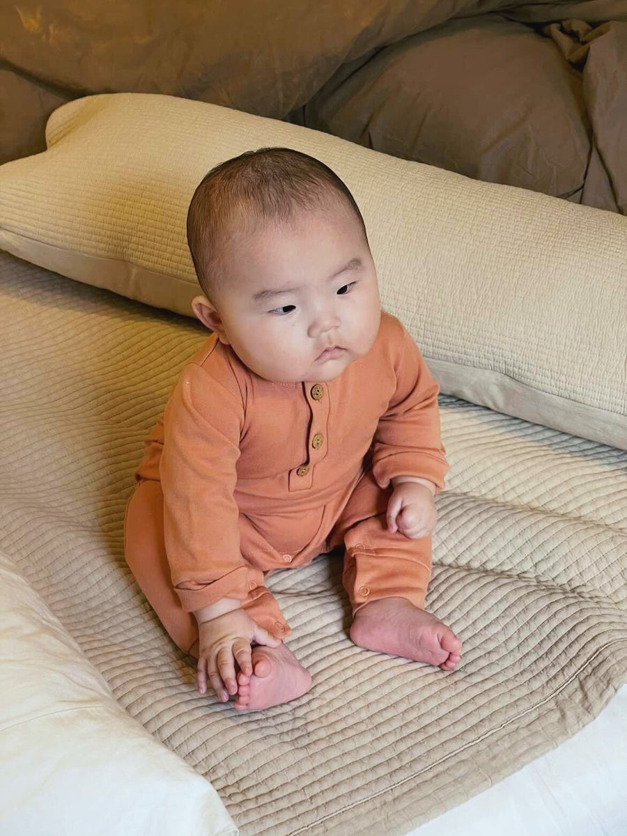 Organic Coverall Romper | Clay (0/3m + 12/18m only) – LUCY LUE