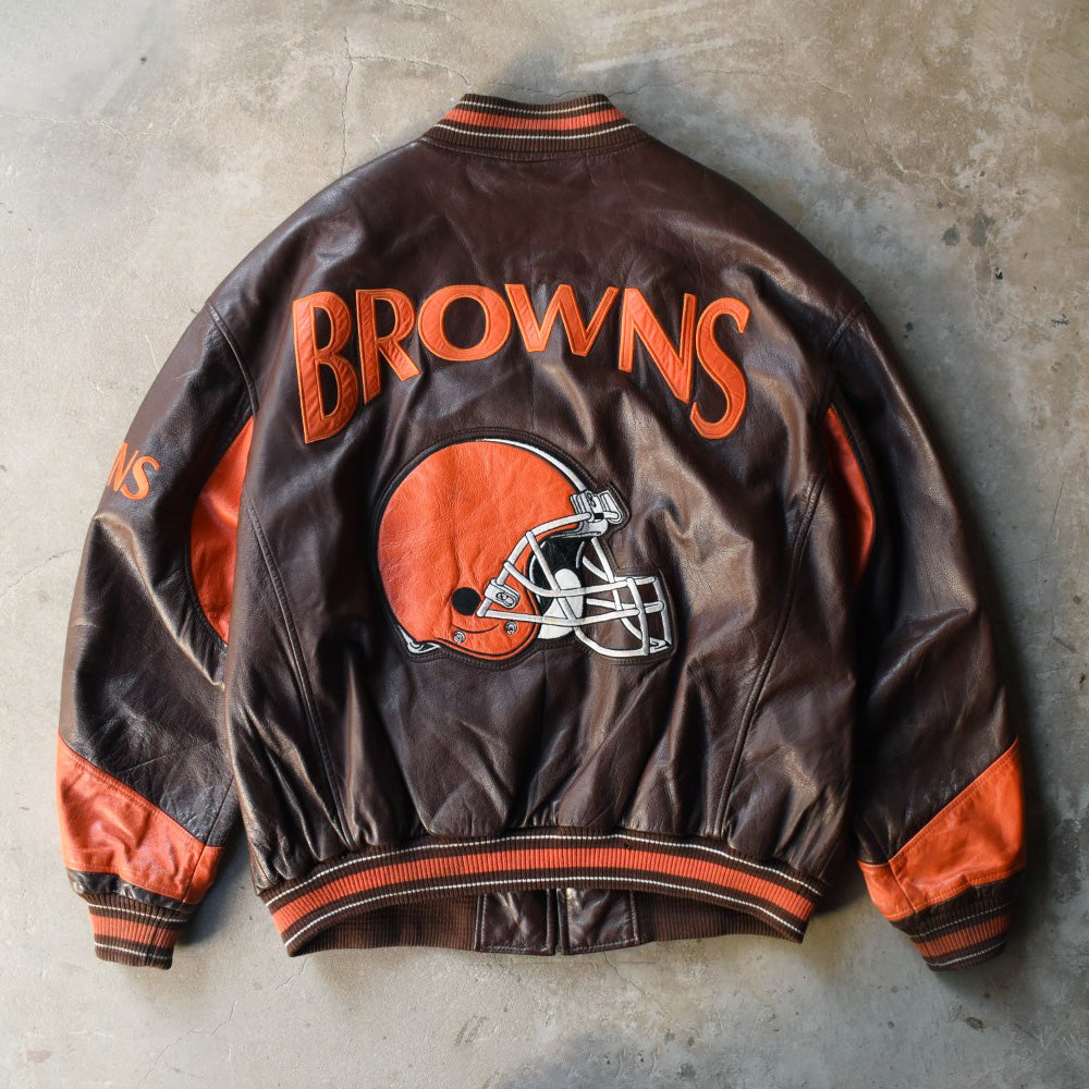 90's G-III / Cleveland Browns スタジャン レザージャケット 251118H