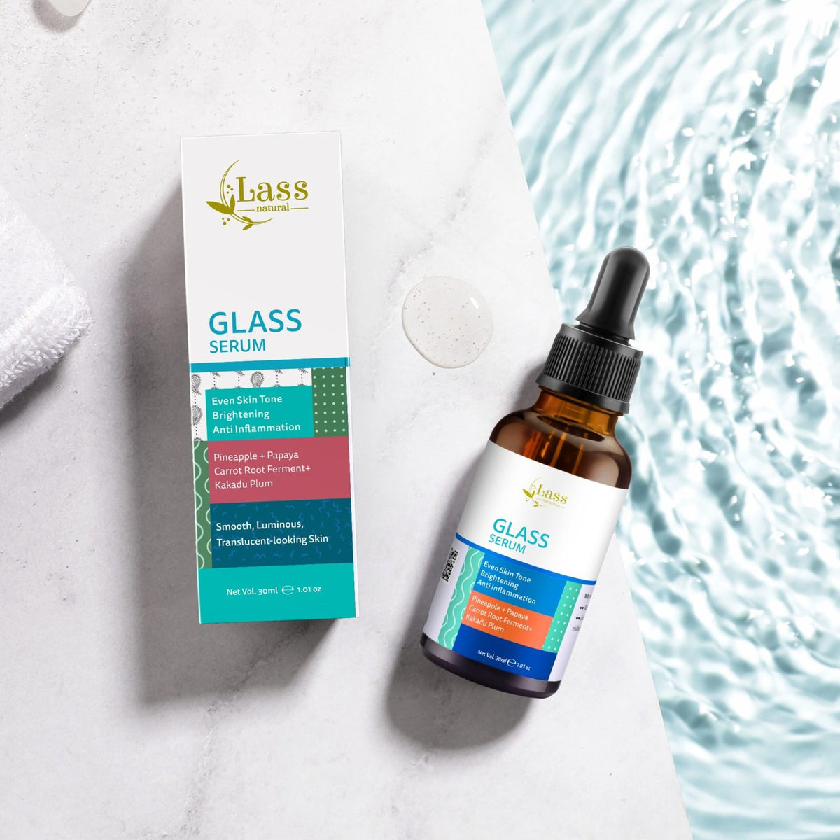 Buy Glass Skin Serum with Salicylic & Lactic Acid | Lass Natural