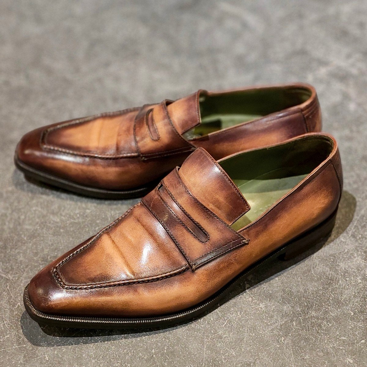 BERLUTI】ベルルッティ 0129アンディ カーフ パティーヌ ブラウン