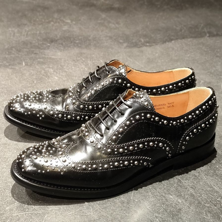 極美品【Church's】チャーチ バーウッド スタッズ ポリッシュド