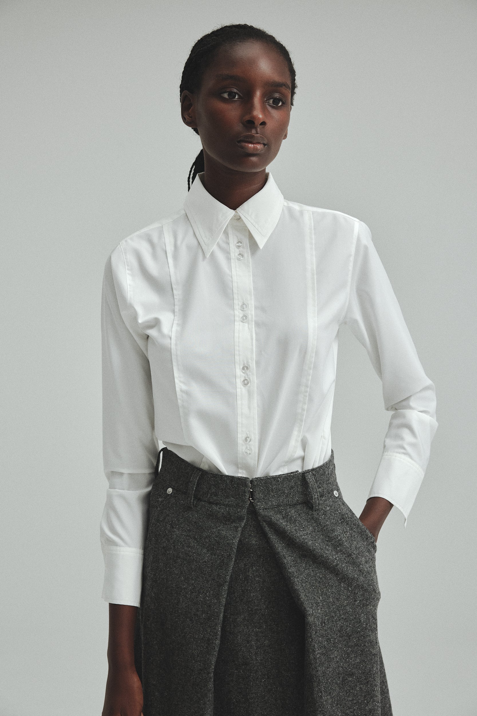 Pointed collar shirt – L'AUBE BLANC