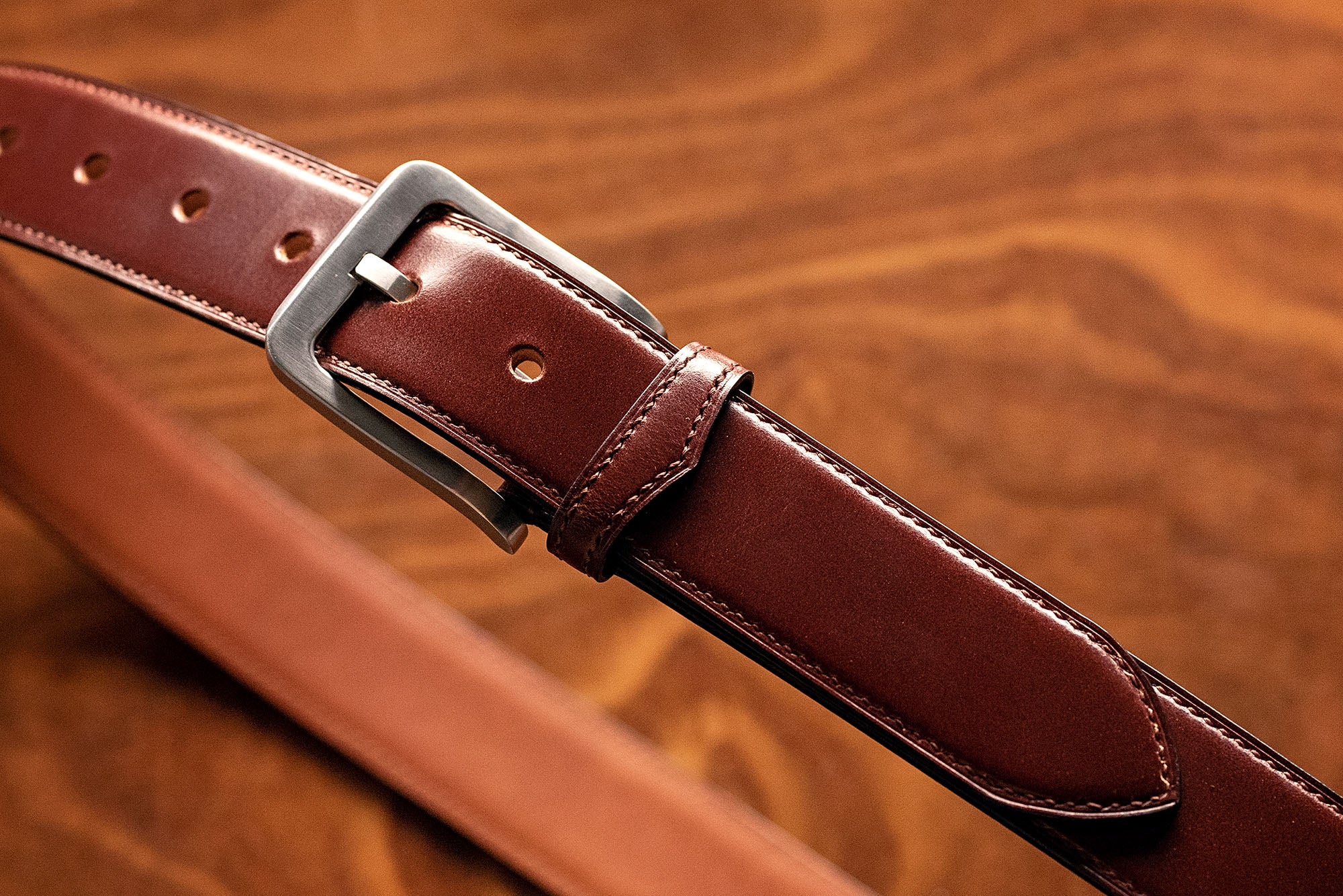 JE Sedgwick Bridle Leather Hand Stitched Belt | Vegetable-tanned