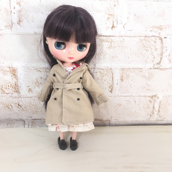 20cmドールサイズのトレンチコート／型紙の作り方の秘密…（というほど
