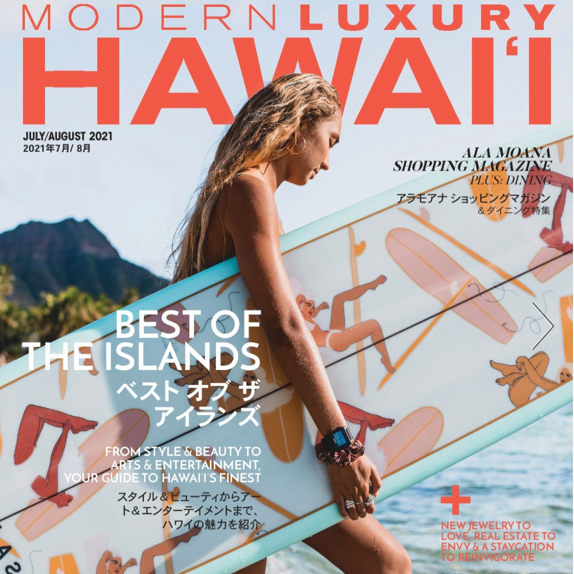Margaret Riceがハワイの雑誌「Modern Luxury Hawai'i」7・8月号の表紙