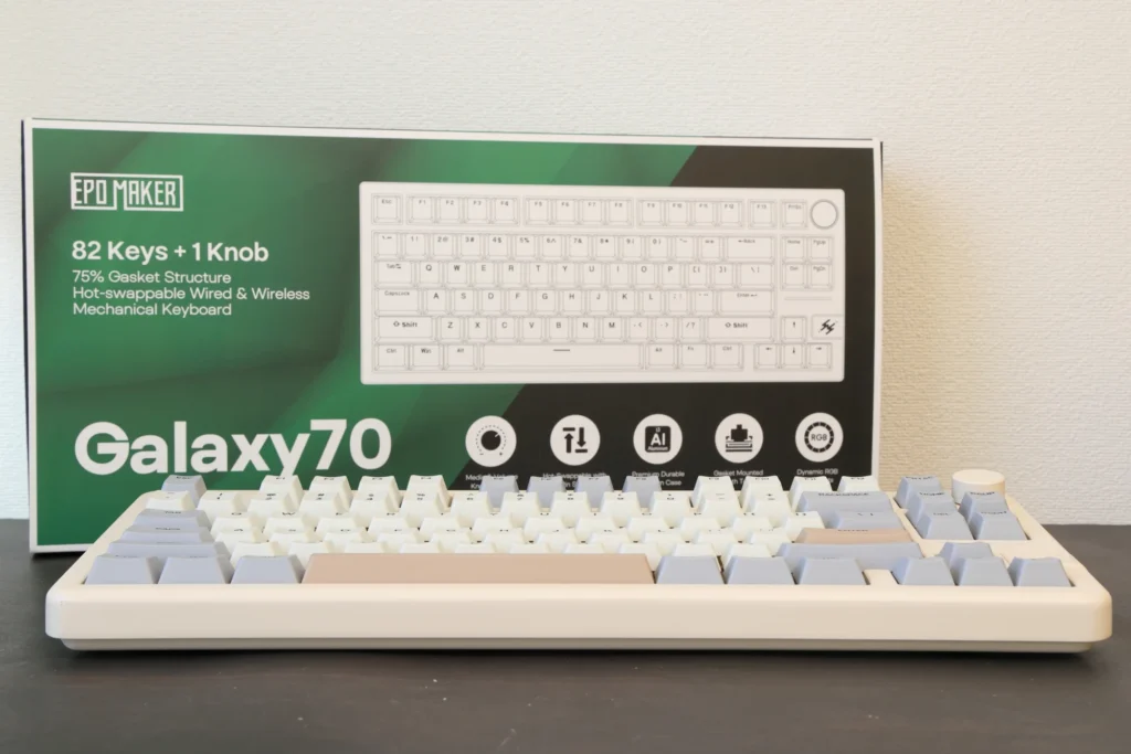 Epomaker Galaxy70レビュー！ コトコト系75%キーボード｜併用に