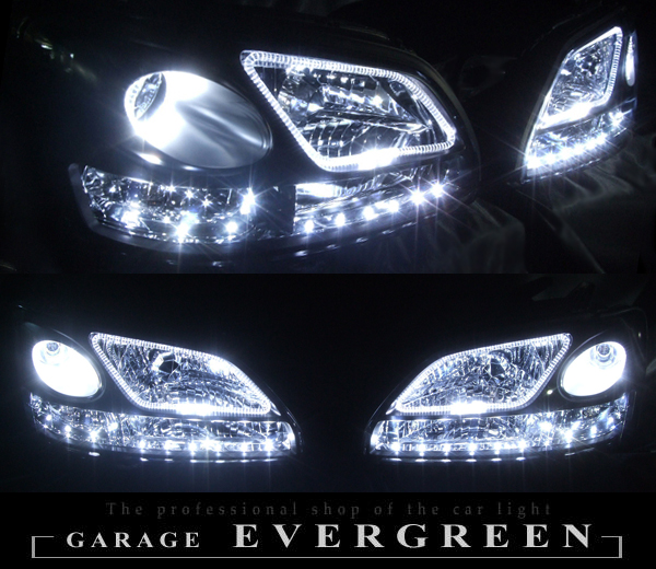 BE/BH/B4 レガシィ 後期D型 クリア ヘッドライトセット 白色4連