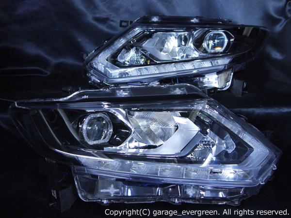 T32系 エクストレイル 前期 純正ドレスアップヘッドライト LED