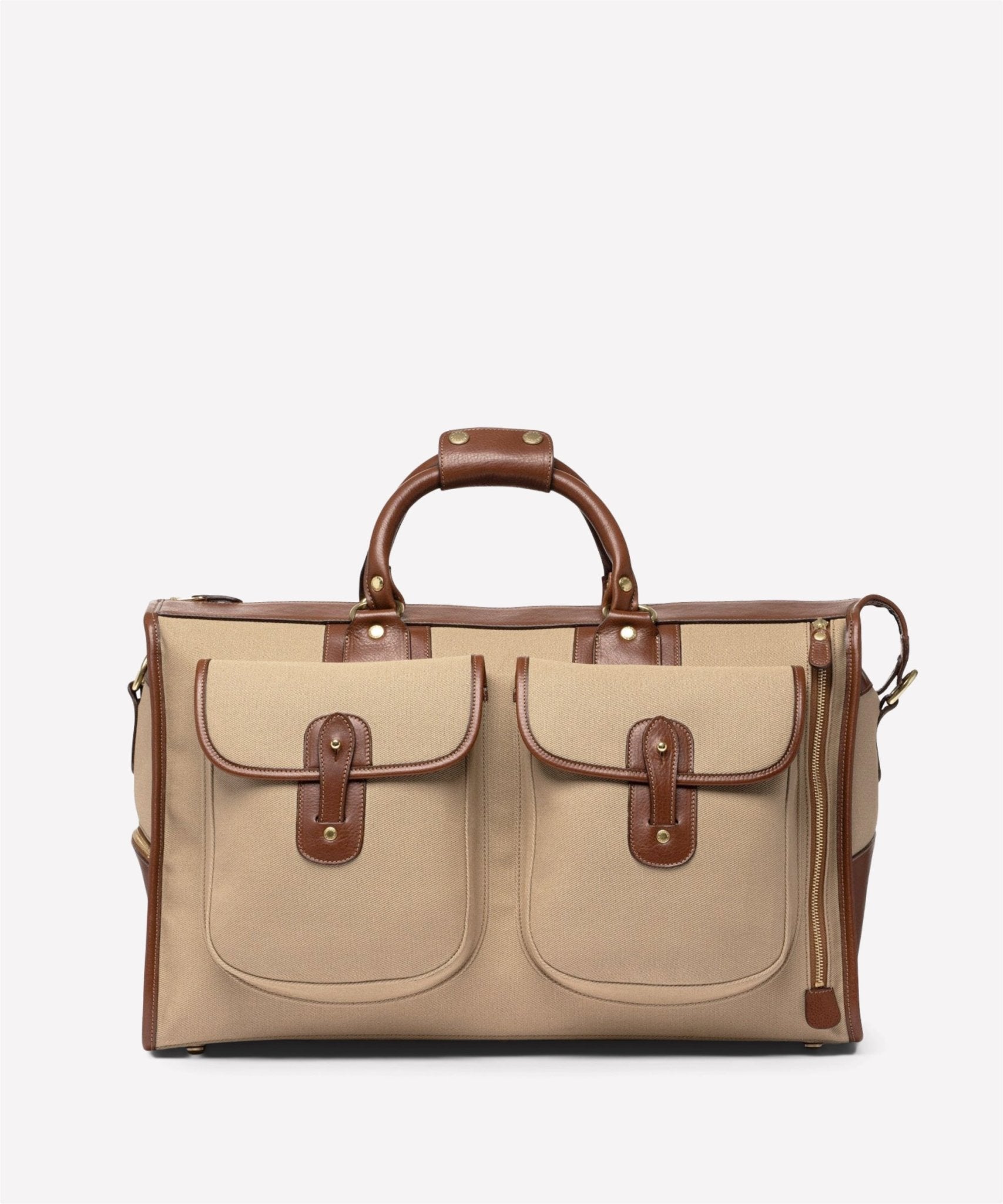 Express No. 2 | Khaki Twill - Vintage Chestnut Duffle Bag | Ghurka