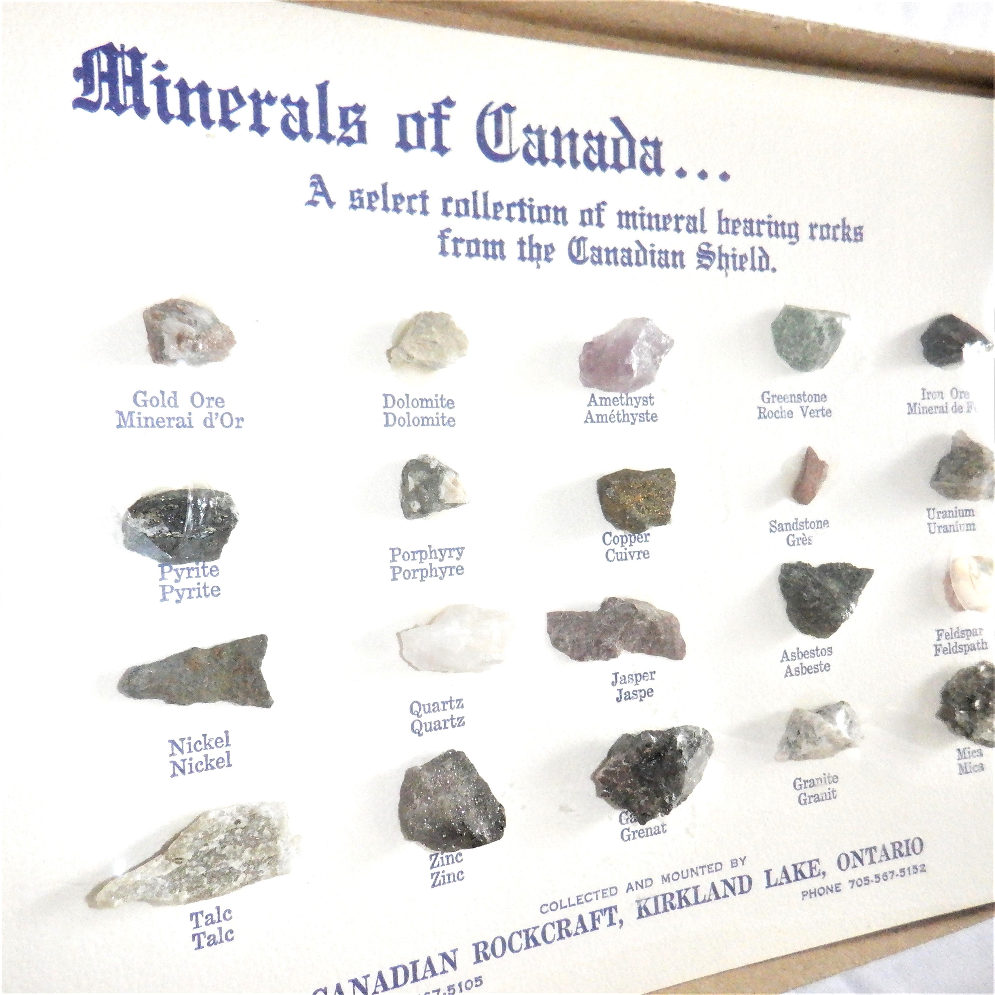 MINERALS OF CANADA: A Select Collection Of Mineral Bearing Rocks