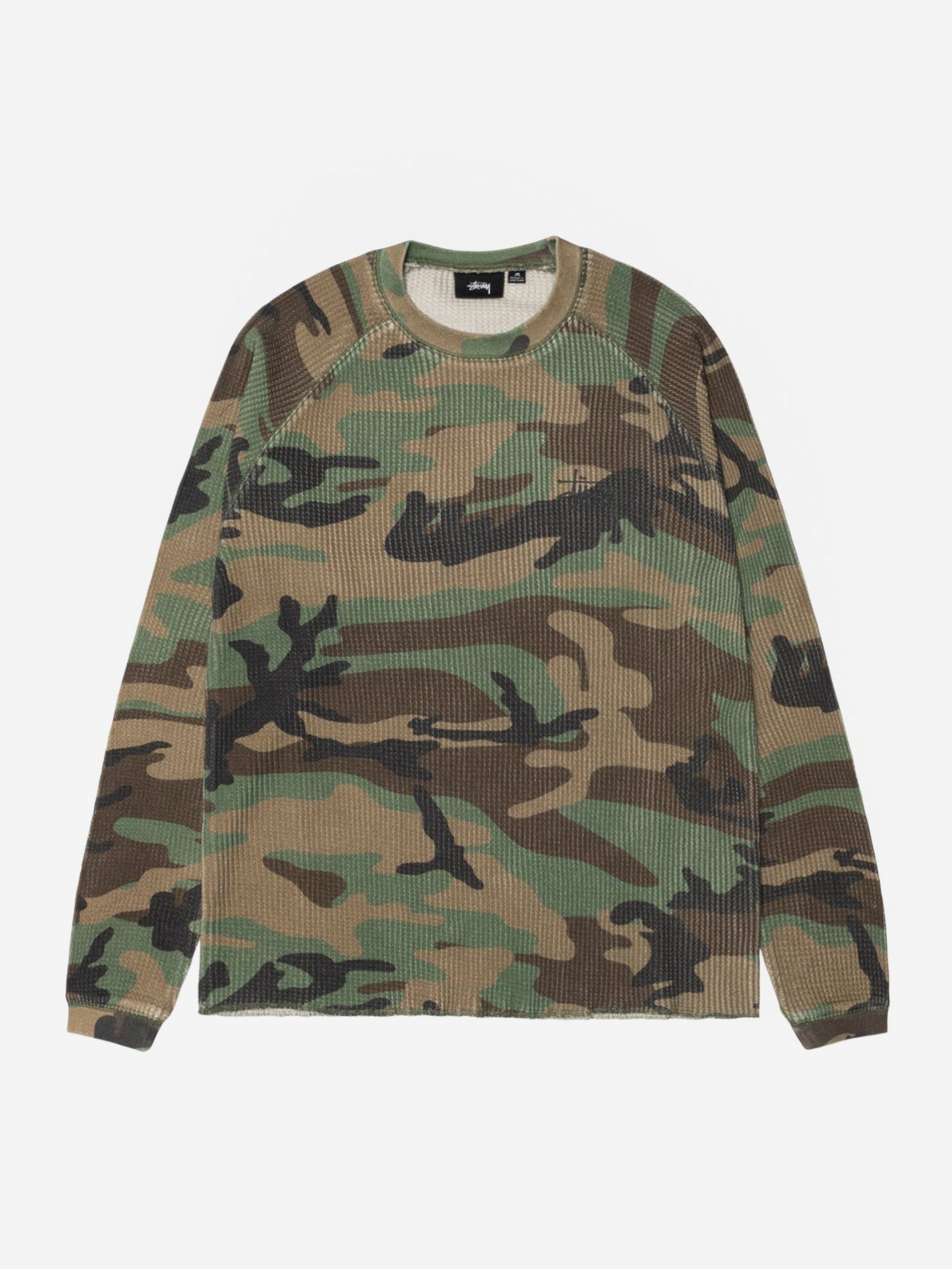 Stussy Raglan Thermal Basic Stock W - Woodland Camo – Goodhood