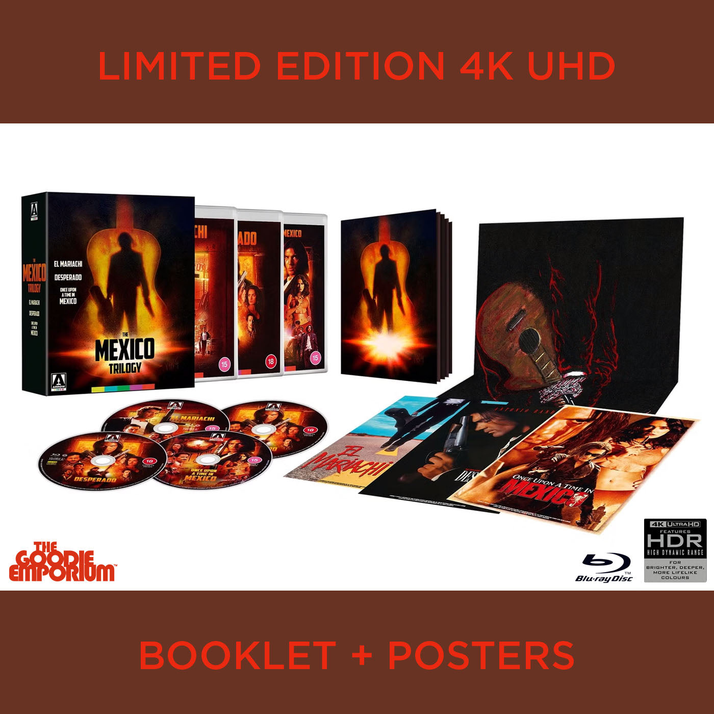 Mexico Trilogy El Mariachi Desperado 2 3 UHD 4K Region B Blu-ray