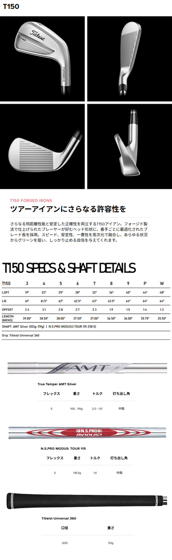 2025年8月22日発売】【正規品】タイトリスト□T150アイアン'25□6本組