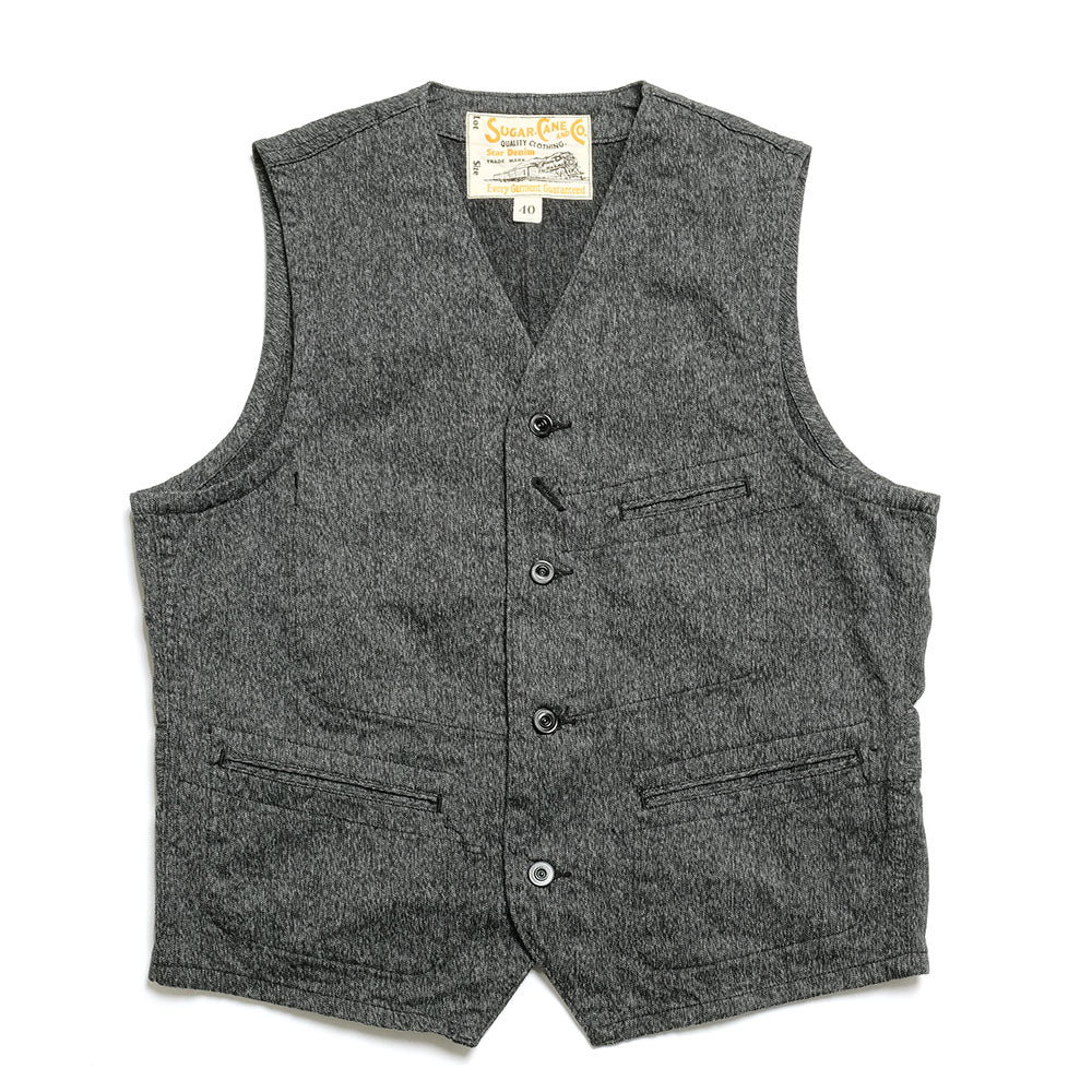 Sugar Cane - 9oz. BLACK COVERT WORK VEST - SC12795 – HINOYA Online