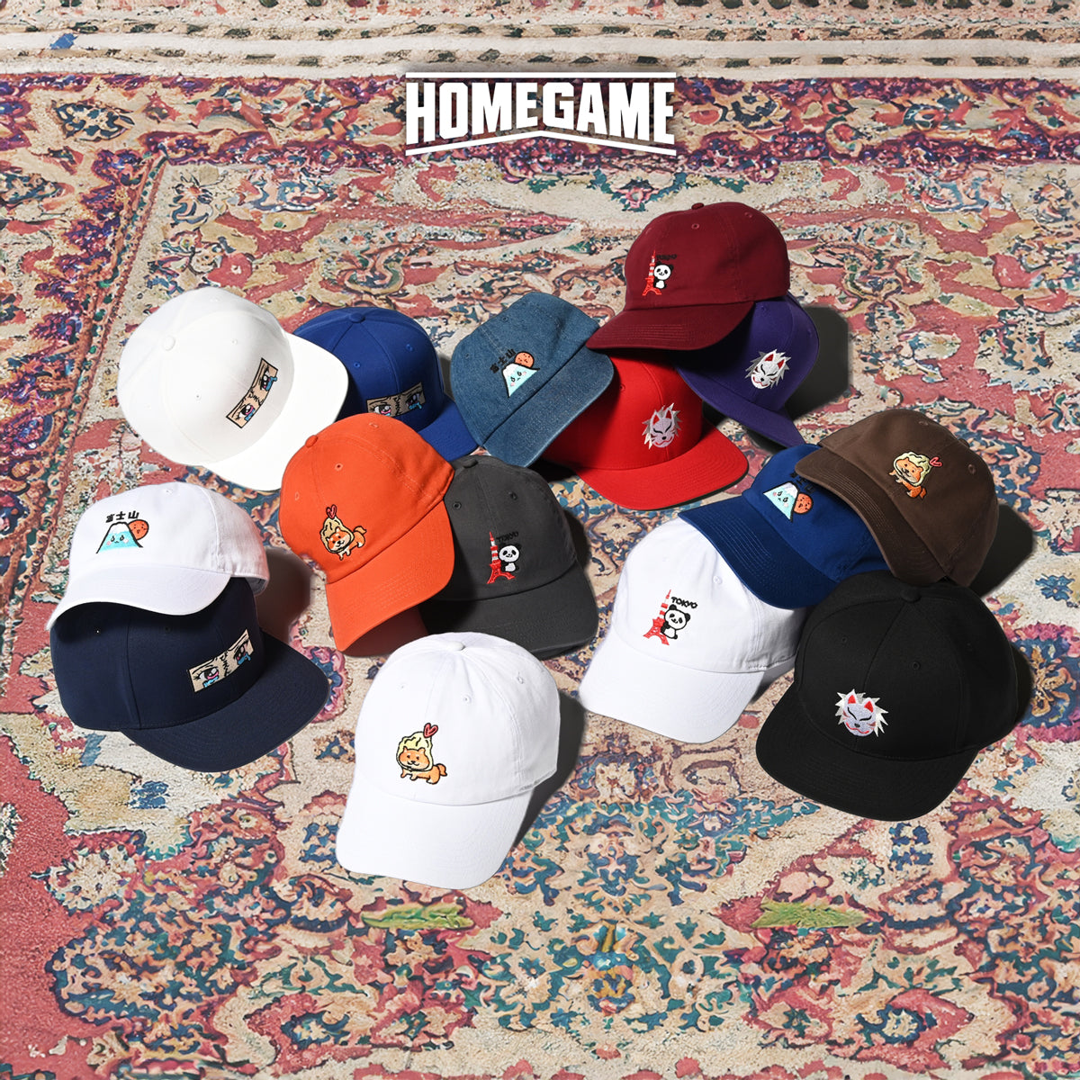 日本の文化や名所をかわいらしいデザインで落とし込んだお土産キャップ