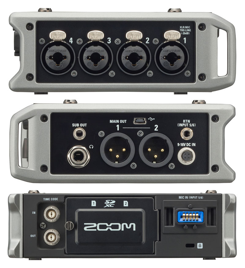 6インプット／8トラック同時録音可能なフィールドレコーダー ZOOM F4